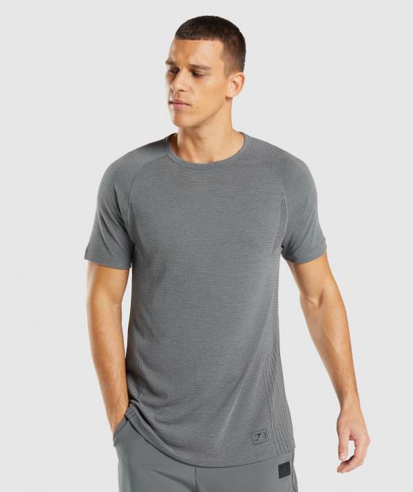 Panske Tricka Gymshark Retake Seamless Čierne Siva | QZ1527384